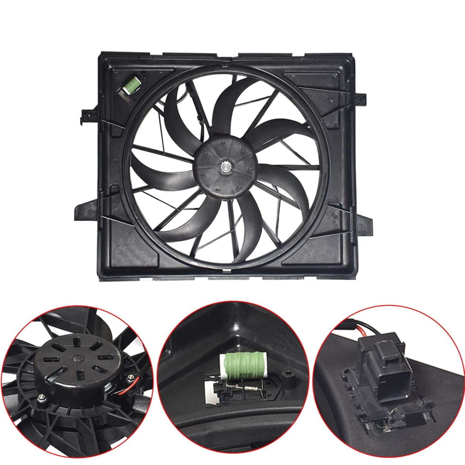 labwork Radiator Cooling Fan CH3115170 Replacement for Durango 2011-2017 Replacement for Grand Cherokee 2012-2017