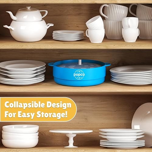 Miniatura 7 de La original Popco - Palomera de silicona para microondas, con asas, para hacer palomitas de maíz, sin BPA y apta para lavavajillas, 10 colores