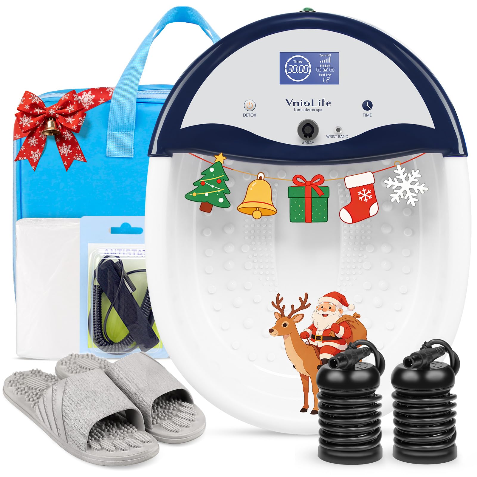Ionic Foot Bath Detox Machine, Ion Detox Foot Bath Cleanse, Foot Detox Spa with Waist Strap, Arrays, Slippers | LCD Display, Time Setting…