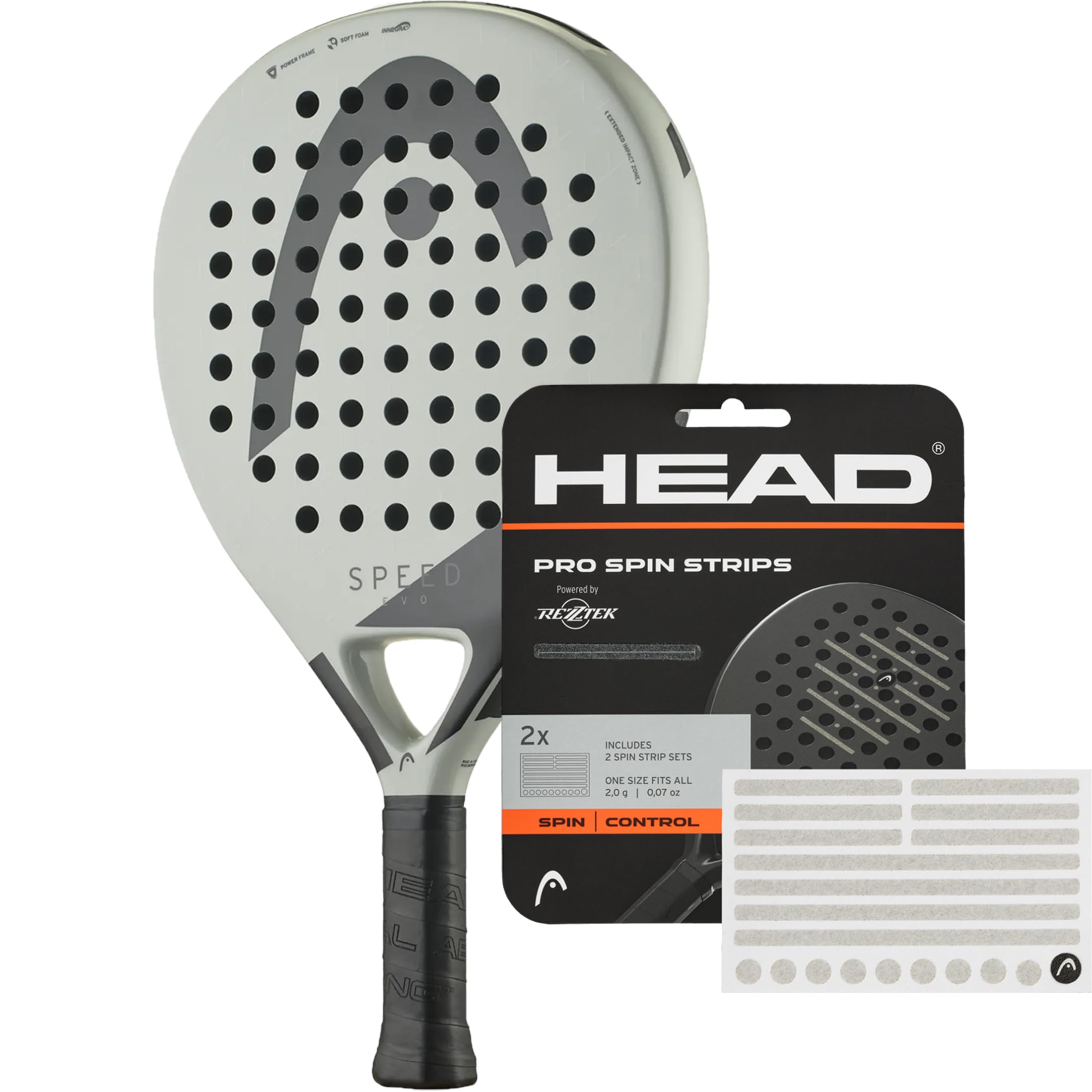 Padel Bundle - Head Evo Speed 2025 & Rezztek Pro Spin Strips | Für Padelschläger, Bundle für maximalen Spin und optimale Kontrolle