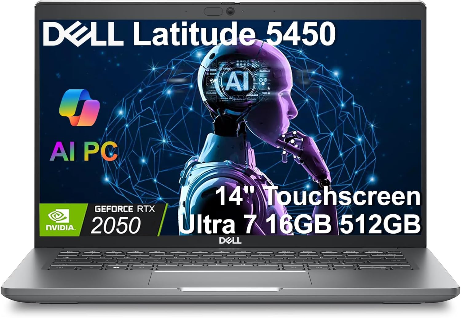 Dell Latitude 5450 Business AI Laptop, 14" FHD Touch, NVIDIA RTX 2050 Dedicated Graphics, Intel Core Ultra 7 165H, 16GB DDR5 RAM, 512GB SSD, Precision-Class Performance, Thunderbolt 4, Win 11 Pro