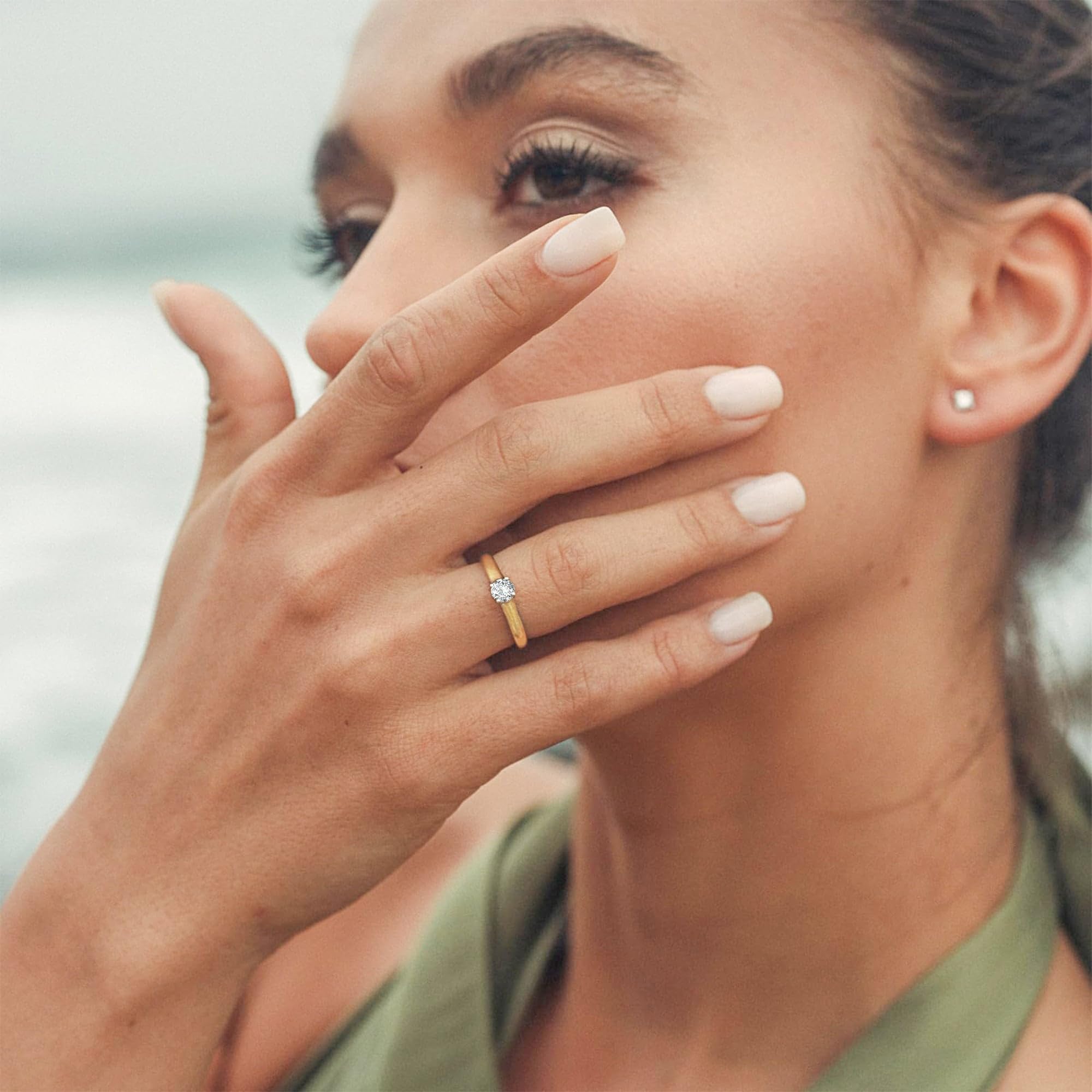 EDELIND Bague de fiançailles femme - Diamant naturel 0.05-1 ct - or jaune 18k 750 - certificat GIA, coffret cadeau - Symbole d’amour