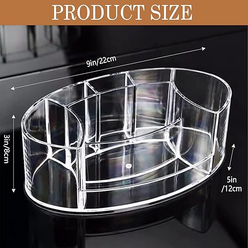 Miniatura 2 de Milnnie Organizador de maquillaje acrílico, soporte compacto de cosméticos de 9 x 5 pulgadas con almacenamiento de pinceles y lápiz labial, vitrina