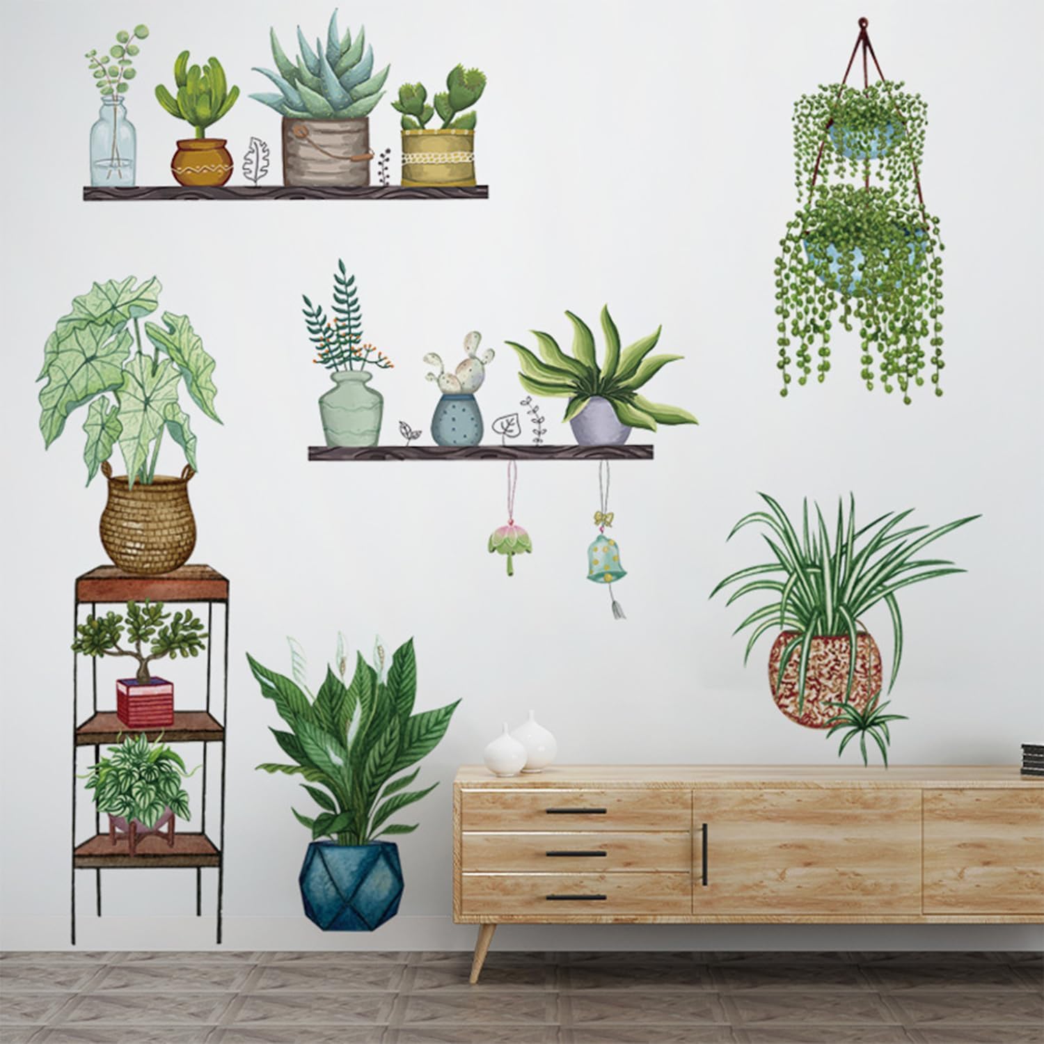 Tropical Vine Wall Stickers - Easy Peel Decor -7 Tropical Vine Wall Stickers - Easy Peel Decor -7