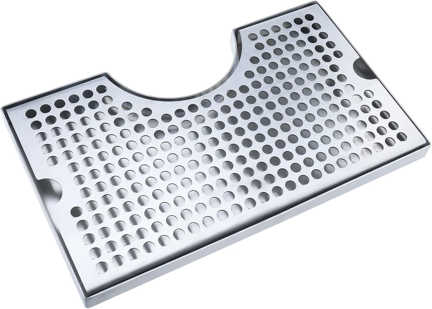LuckyHigh Stainless Steel Cut Out Drip Tray, close-up of grate