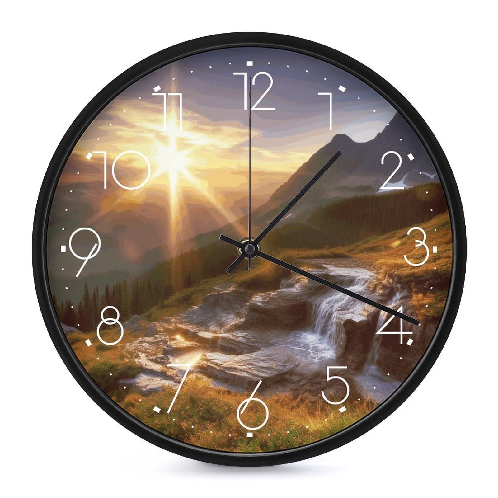 Horloge murale ronde 25 cm blanche et silencieuse pour salon et cuisine
