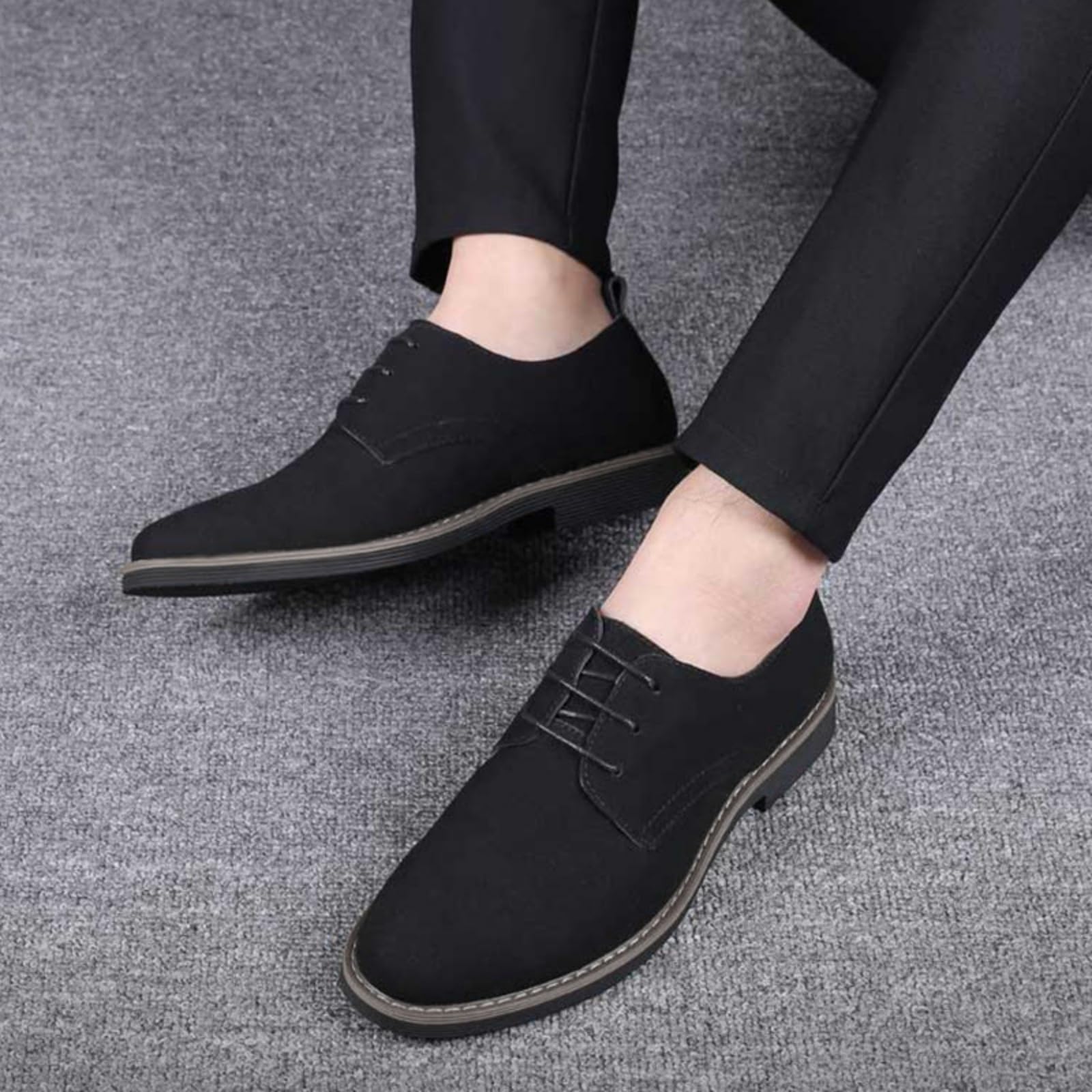 Hixingo Chaussures Habillées Oxford en Cuir pour Homme, Chaussures Ville Homme 39-48 EU Derby Masculin Basse Business en Cuir Confortable Antidérapantes pour Mariage, Officiel