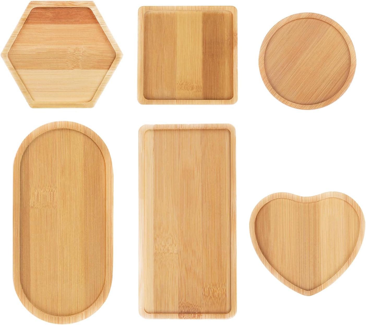 DIY Mosaic Bamboo Coasters, Blank Base Trays, Drinking Cup Coaster, Plant Coaster, Art Plate (6 Pack, mosaic tiles not included)