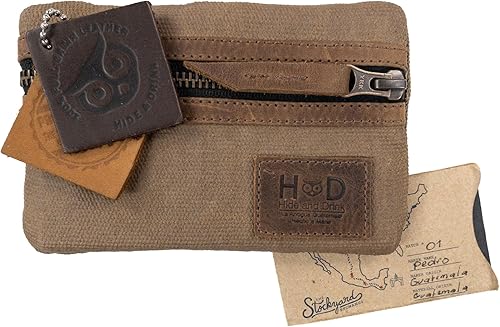 Vista 64 de Hide & Drink, bolsa de bolsillo multiherramienta de lona encerada, bolsa compacta multiusos con cremallera, mini funda de herramientas