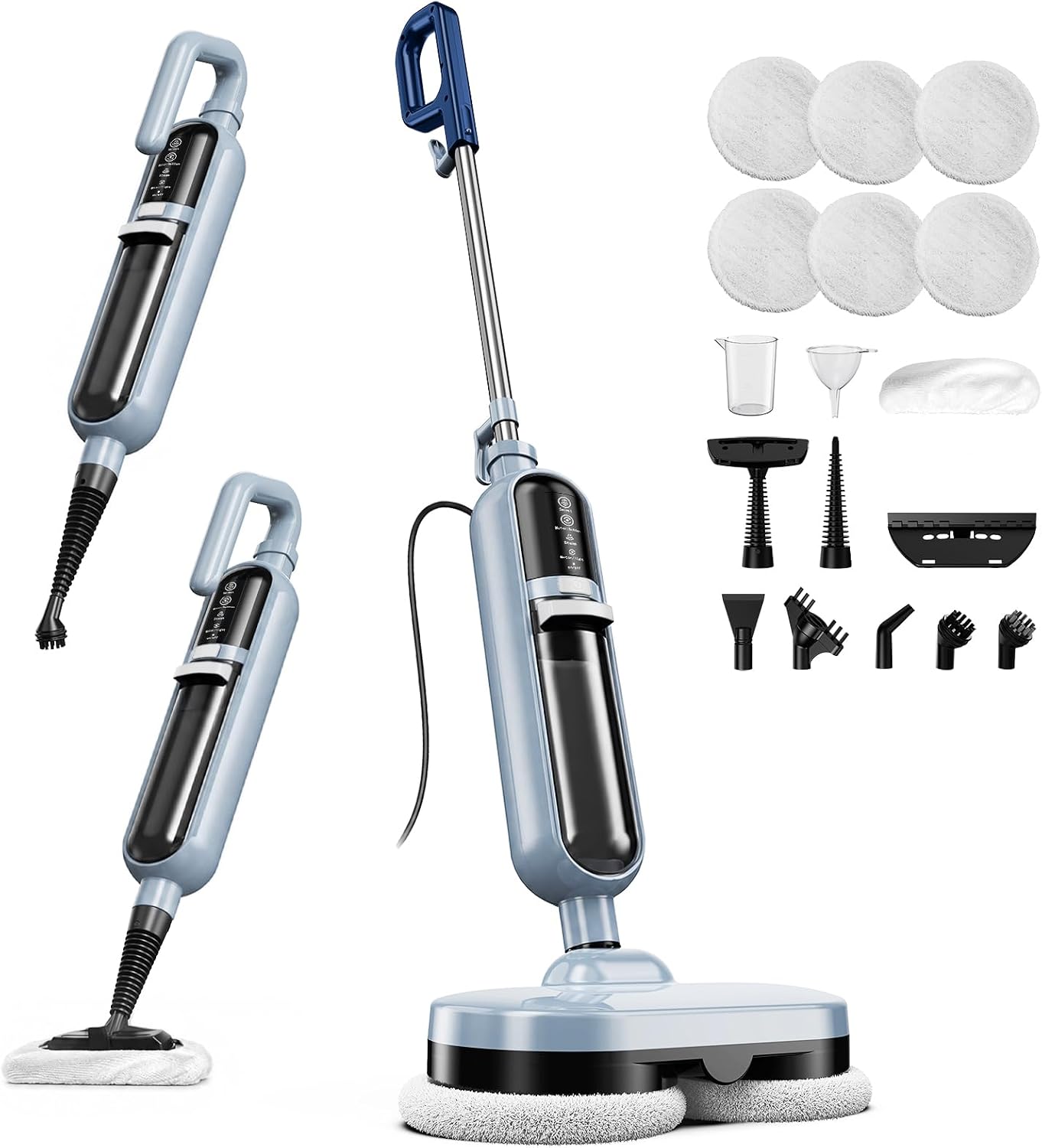 60,00€ Coupon! Dampfreiniger, Dampfmopp 10 in 1, 1300W Steam Mop, Rotierender Dampfbesen