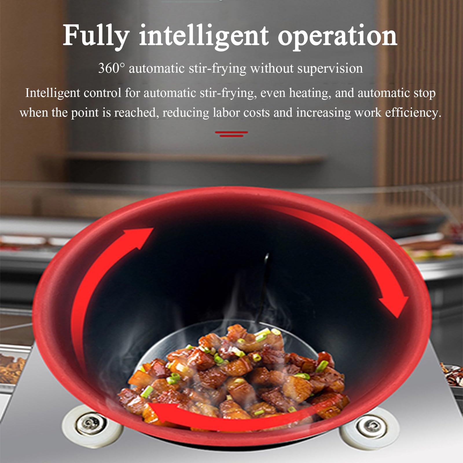 Machine de cuisson portable à 360°, machine de préparation des aliments entièrement automatique pour restaurants, écoles et bureaux, équipement culinaire efficace