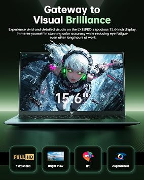 Light Gaming Laptop, D Ryzen 7 5700U(Up to 4.3GHz), 16GB RAM 512GB SSD