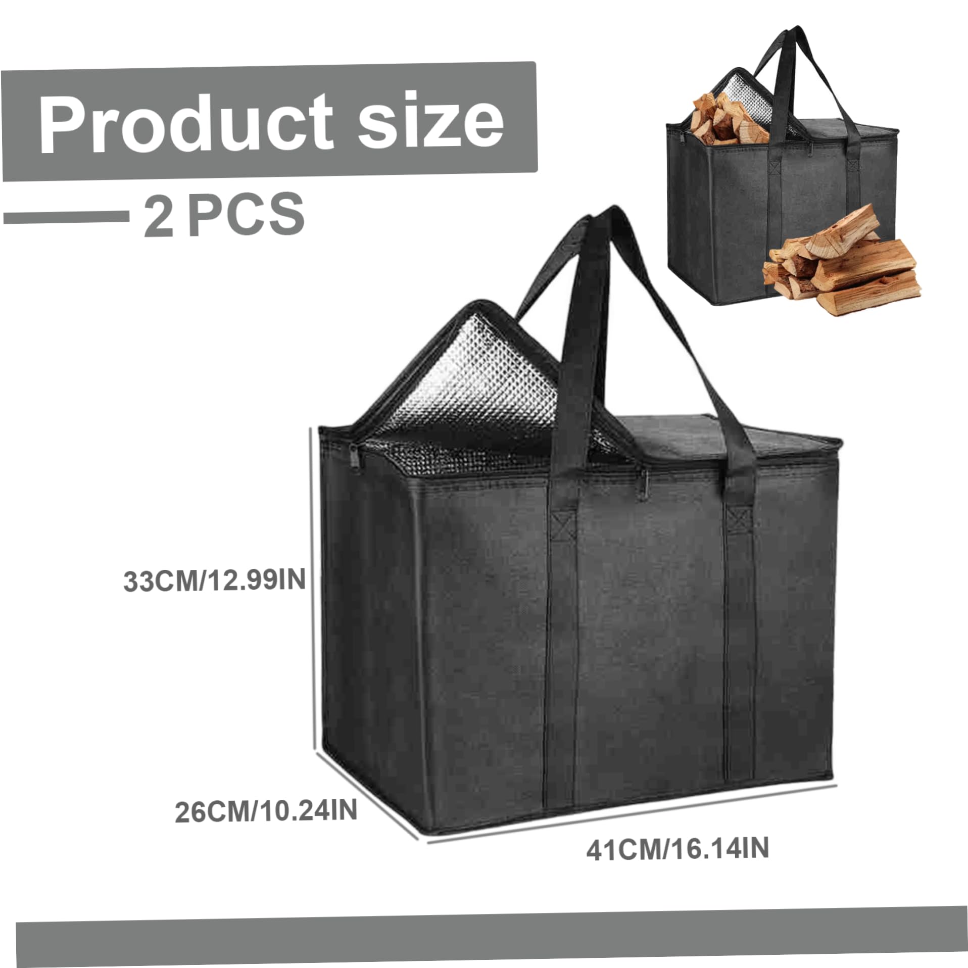 Sac de rangement à granulés en bois 2pcs étanche avec poignée pour barbecue