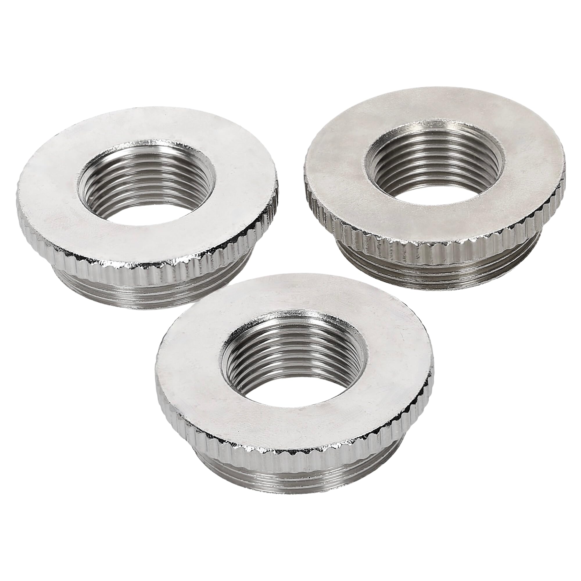 Kalitec 3x Reduktion M32/M20 Messing - Reduzierstück Kabelverschraubung | Adapter mit M32 Außengewinde und M20 Innengewinde, gerändelt, IP68 Schutzart, robustes Messing-Set für metrische Gewinde