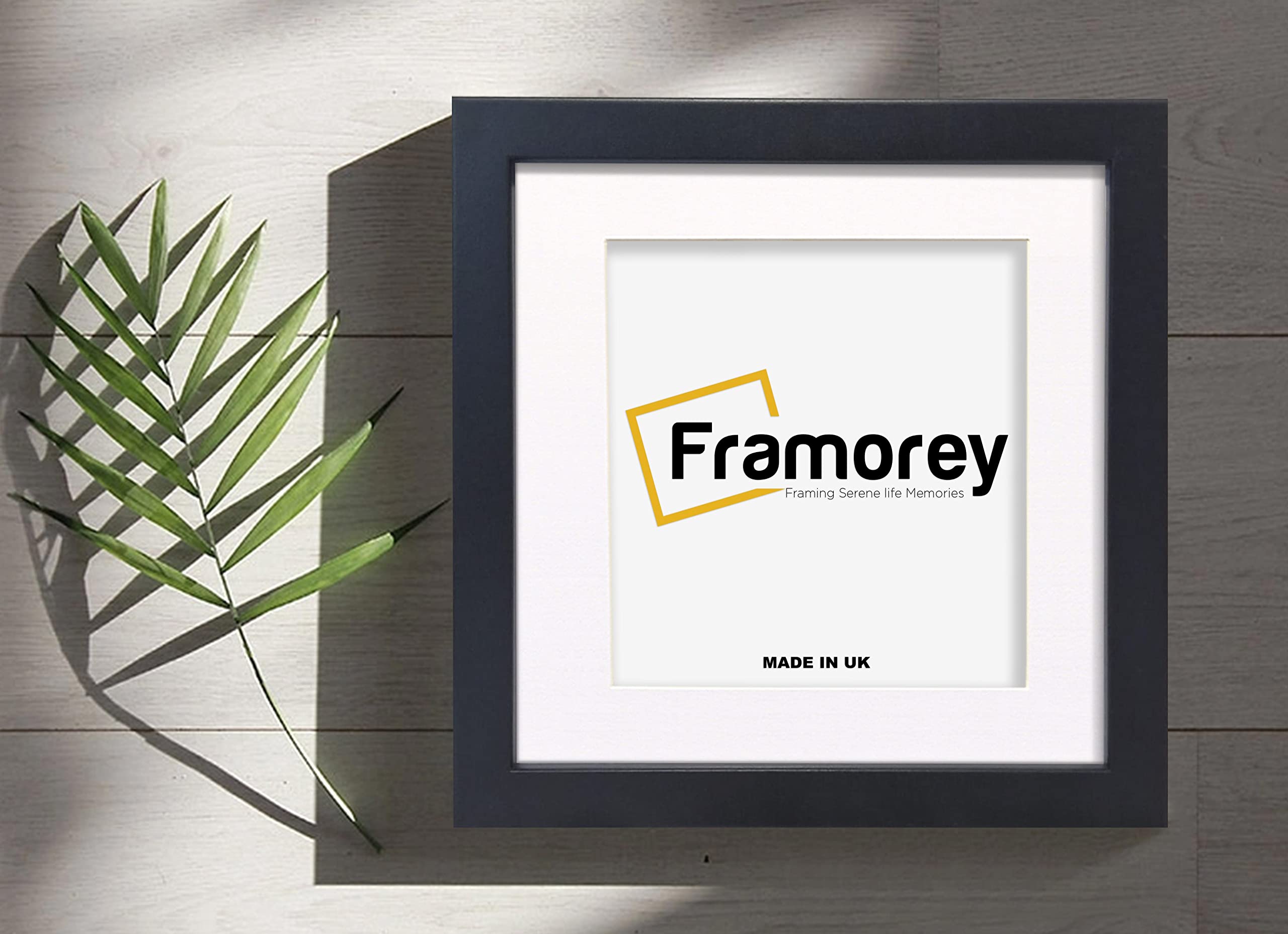 Framorey Framing Serene Life Memories Black With White Mount Framorey Square Size Box Molding 11X11" Black Picture Frame, Poster Frame, With 9X9" White Mount, Deep Box Solid Wood Frame