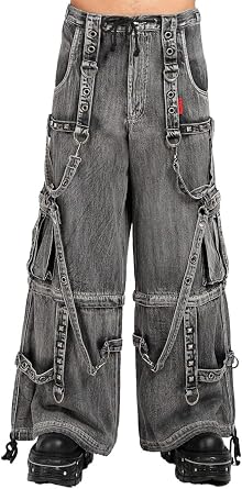 Greyed Black-Wash Denim Power Street Pants by Tripp NYC