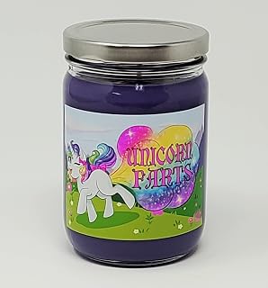 Unicorn Farts Scented Candle- Soy Wax Candle with Gift Box (12oz, Purple Grape Soda)