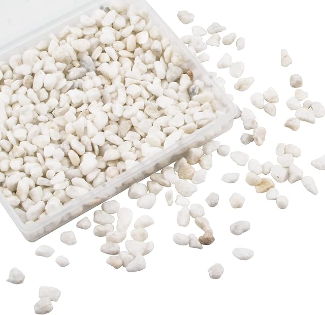 WANDIC 200g Decoration Stone, White Natural Polished Stone Small Decorative Pebbles for Home Decoration Art Craft Vase Filler Fish Tank Houseplant Filler