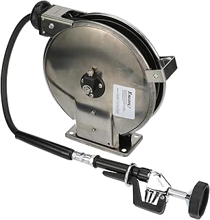 Encore Hose Reel with 15 ft. Hose, Open Stainless Steel Reel Assembly, 3/8
