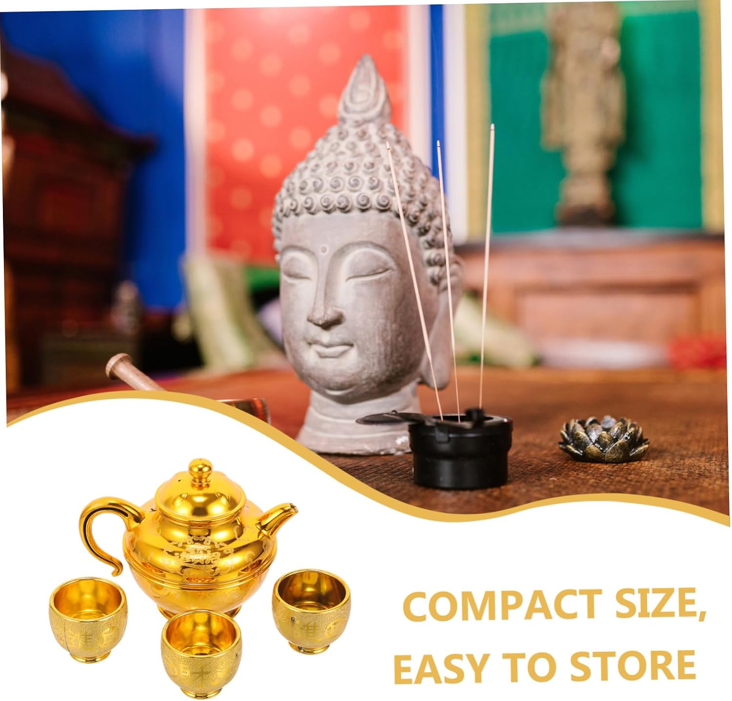 Garneck Buddha Offering Cup Set, Plastic Decorative Ceremony Cup