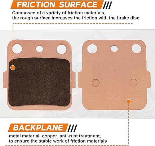 Vista 4 de Cyleto Pastillas de freno sinterizadas TRX300EX 400EX para Honda TRX400X 2009-2014/TRX400EX Sportrax 400 2001-2008/TRX400EX Fourtrax