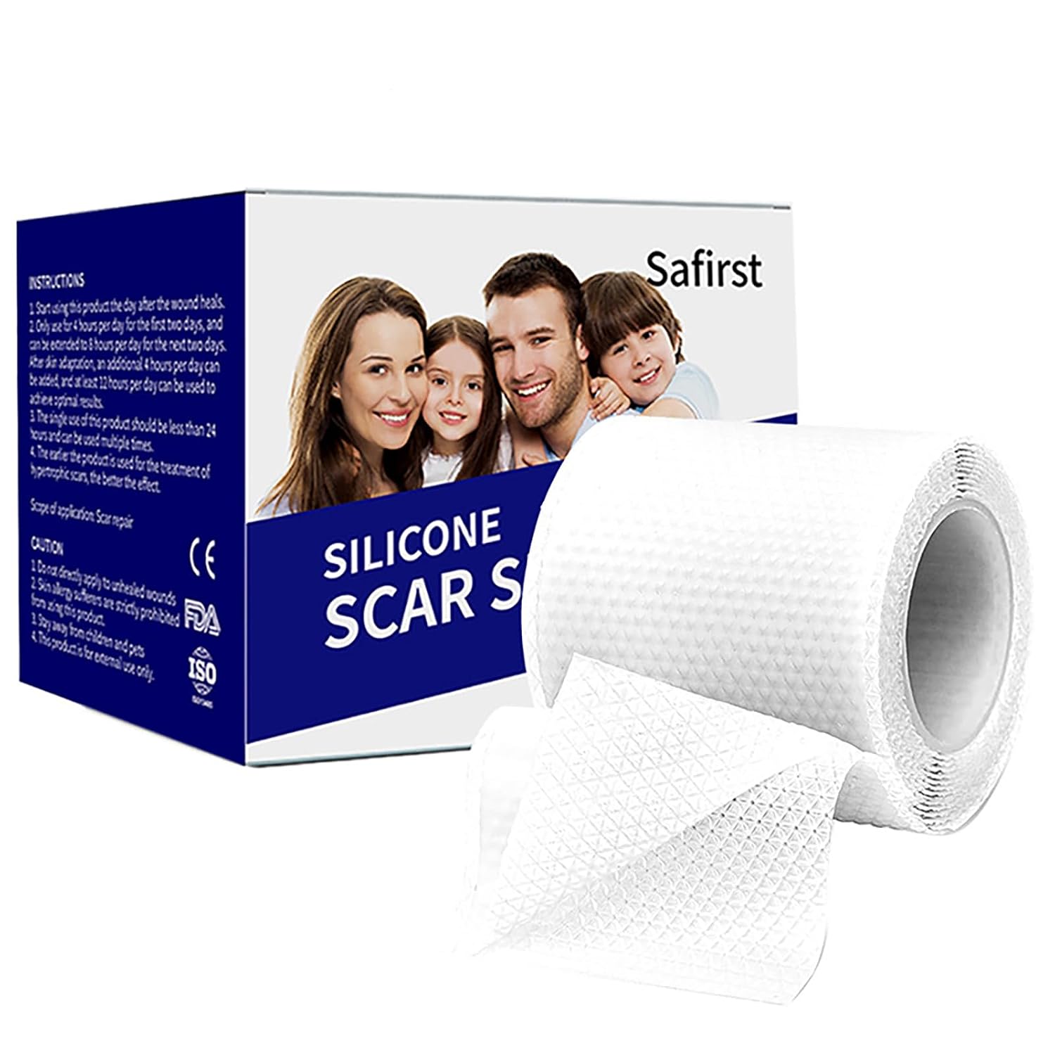 Silicone Scar Sheets 1.6"x59" Roll-1.5M Scars Removal Treatment Medical Grade Silicone Scar Tape for Skin Resuable Strip for Tummy Tuck,Incision,Keloid,C-Section,Burn,Acne Scars