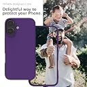 YATWIN Silicone Back Case for iPhone 16, Soft-Touch Phone Back Cover for Apple iPhone 16 - Purple gallery image
