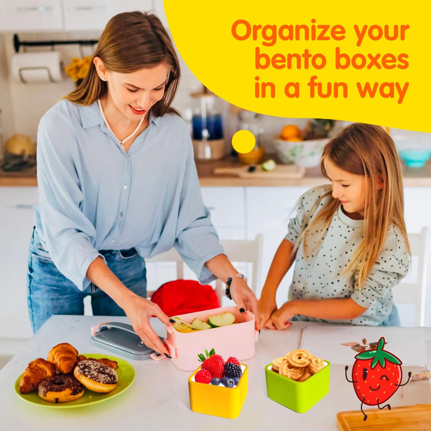 IELEK Silicone Lunch Box Dividers Reusable Non-Toxic, BPA Free, Dishwasher Safe Bento Box Accessories Lunch Box Dividers - Image 5