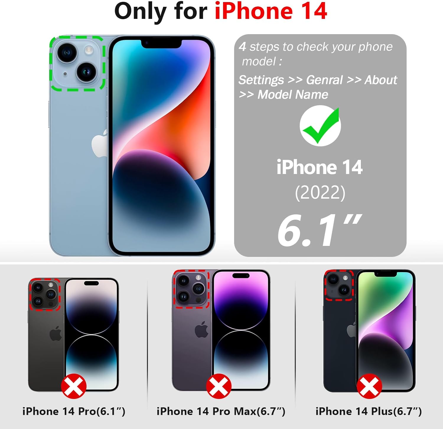 Varikke for iPhone 14 Wallet Case Detachable with Card Holder for Women, Fashion Glitter PU Leather Wrist Strap Strong Magnetic Flip Wallet Removable Phone Case Cover for iPhone 14 6.1", Light Purple - Image 6