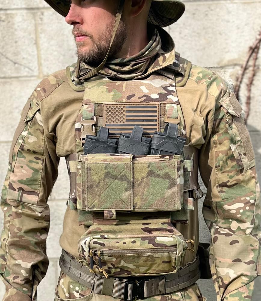 KRYDEX Micro Chest Rig with 5.56/7.62 Magazine Holder,Wing Pouches,Dangler Pouch,Fat Strap Shoulder Harness Set - Image 8