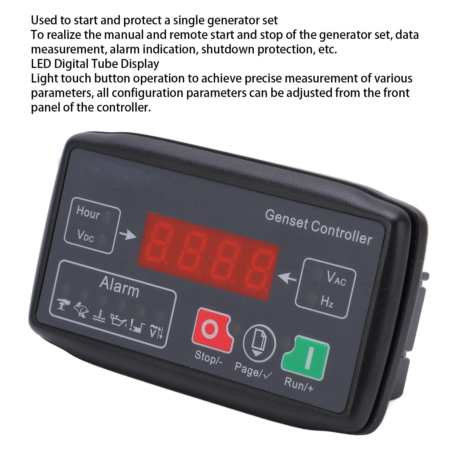 linxiaojix Controller del Gruppo elettrogeno, Display Digitale a LED del Controller del Gruppo elettrogeno con avviamento Automatico a Struttura modulare per Piccola Benzina