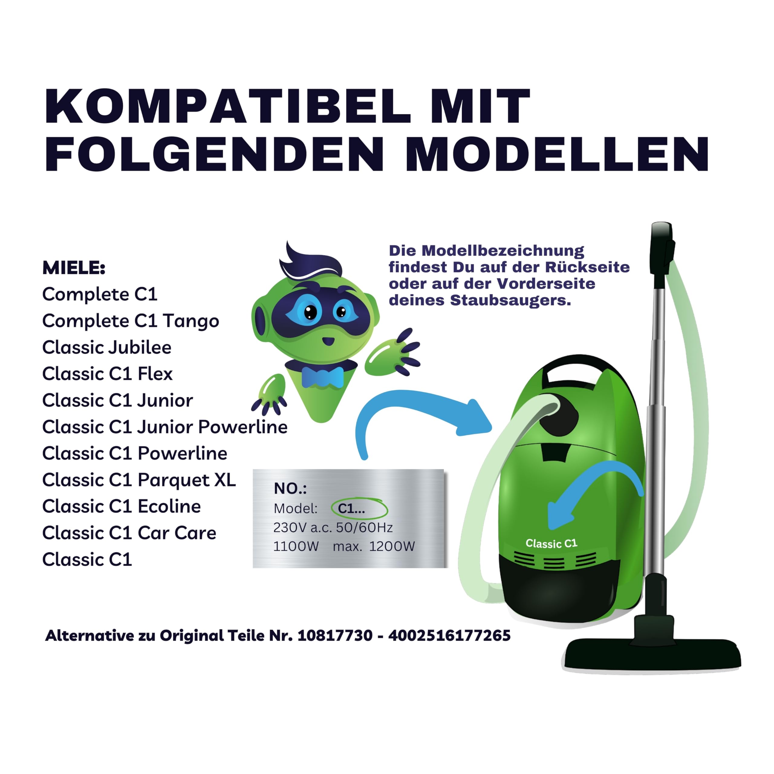 Vhbw Tubo Di Ricambio Flessibile Compatibile Con Miele S2