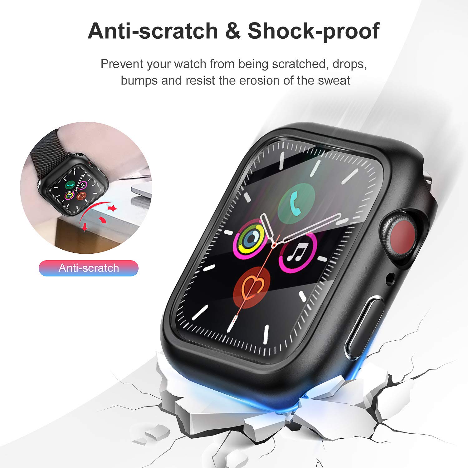 Twarde etui do Apple Watch Series 11 10 42 mm, etui ochronne ze szkła hartowanego, pełna osłona ochronna do IWatch, odporne na wstrząsy, matowe, akcesoria, czerwone, pomarańczowe, żółte, zielone