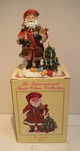 St. Nicholas Latvia Figurine - Handcrafted Santa Claus Collection