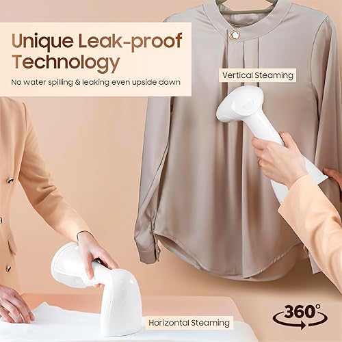 Miniatura 3 de Vaporizador para ropa de viaje, vaporizador de mano de calentamiento rápido 15 S, 1500 W, vaporizador portátil de ropa, plancha de vapor resistente