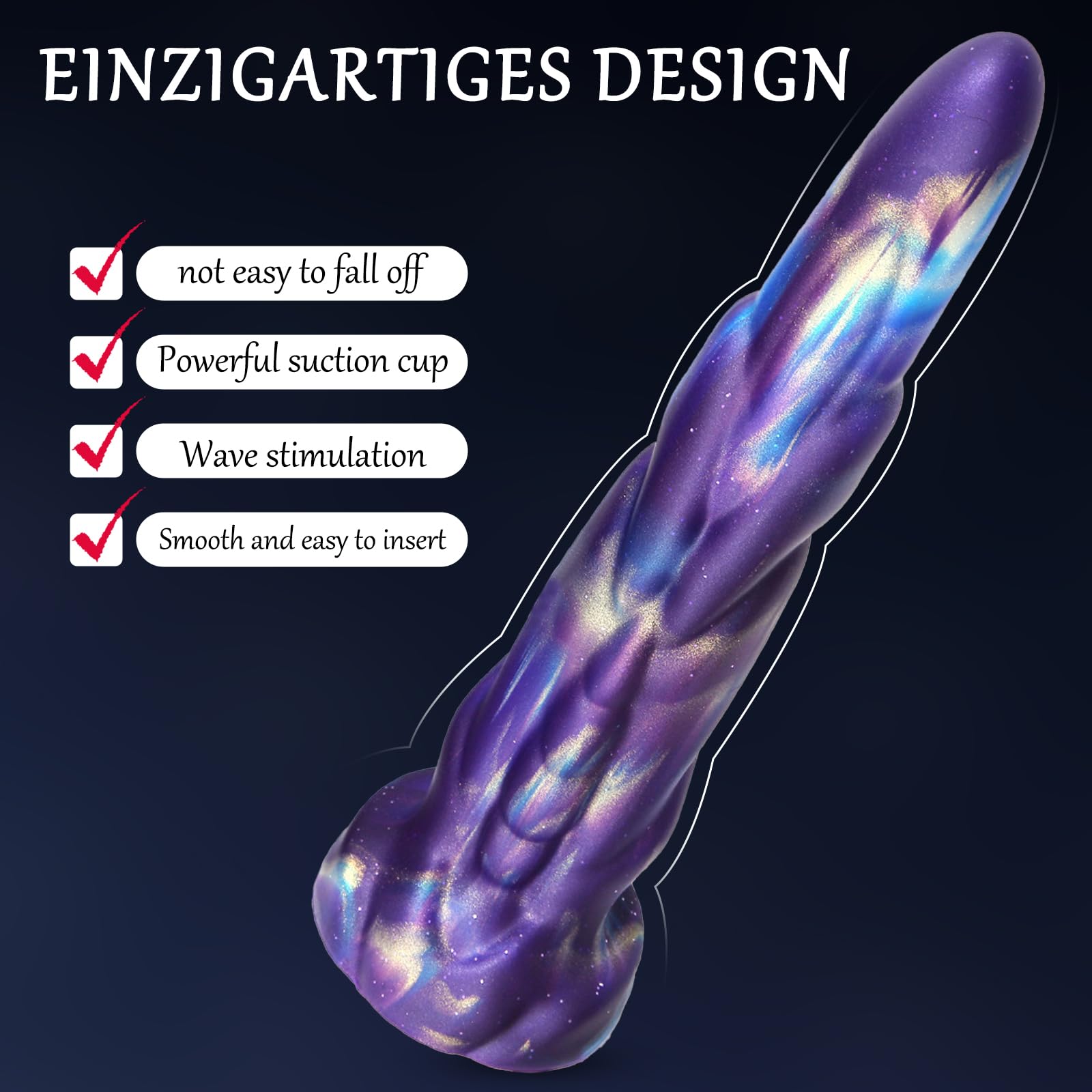 BDSMLOVE Dildo anale fantasy con ventosa, plug anale per uomini e donne, sex toy per fist fucking, dildo gigante, dildo a forma di pene per adulti, coppie, sesso estremo (L)