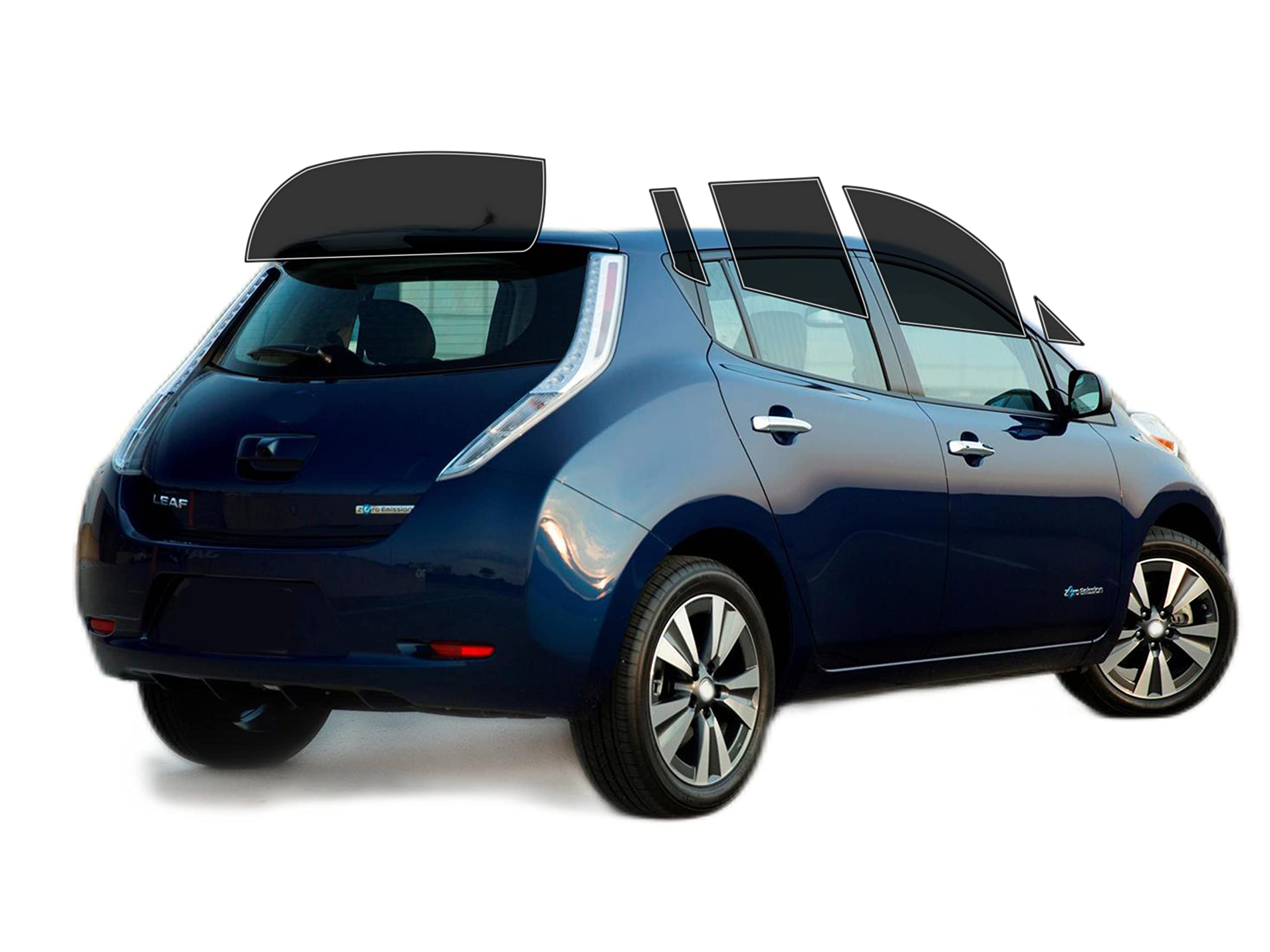 AUTOTEK Precut Windows Tint Film All Sides Cars Sun Blocking Protection Privacy Anti Shatter Glass 2 Ply Film Any Tint Shade kit for Nissan Leaf 2011-2017
