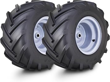 WANDA Lawn Mower Tire Wheel 18X8.5-8 w/ 3/4" Bushing Silver Rim-13079,SET 2
