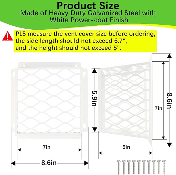 Dryer Vent Bird Guard,Dryer Vent Cover Outside for 3-4 inch Vent Hoods | Universal Outdoor Bird Guard for Dryer Vent & Bathroom Exhaust,Galvanized Steel Bird Cage 7Lx7Wx5H,Prevent Bird From Enter