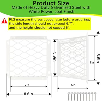 Dryer Vent Bird Guard,Dryer Vent Cover Outside for 3-4 inch Vent Hoods | Universal Outdoor Bird Guard for Dryer Vent & Bathroom Exhaust,Galvanized Steel Bird Cage 7Lx7Wx5H,Prevent Bird From Enter