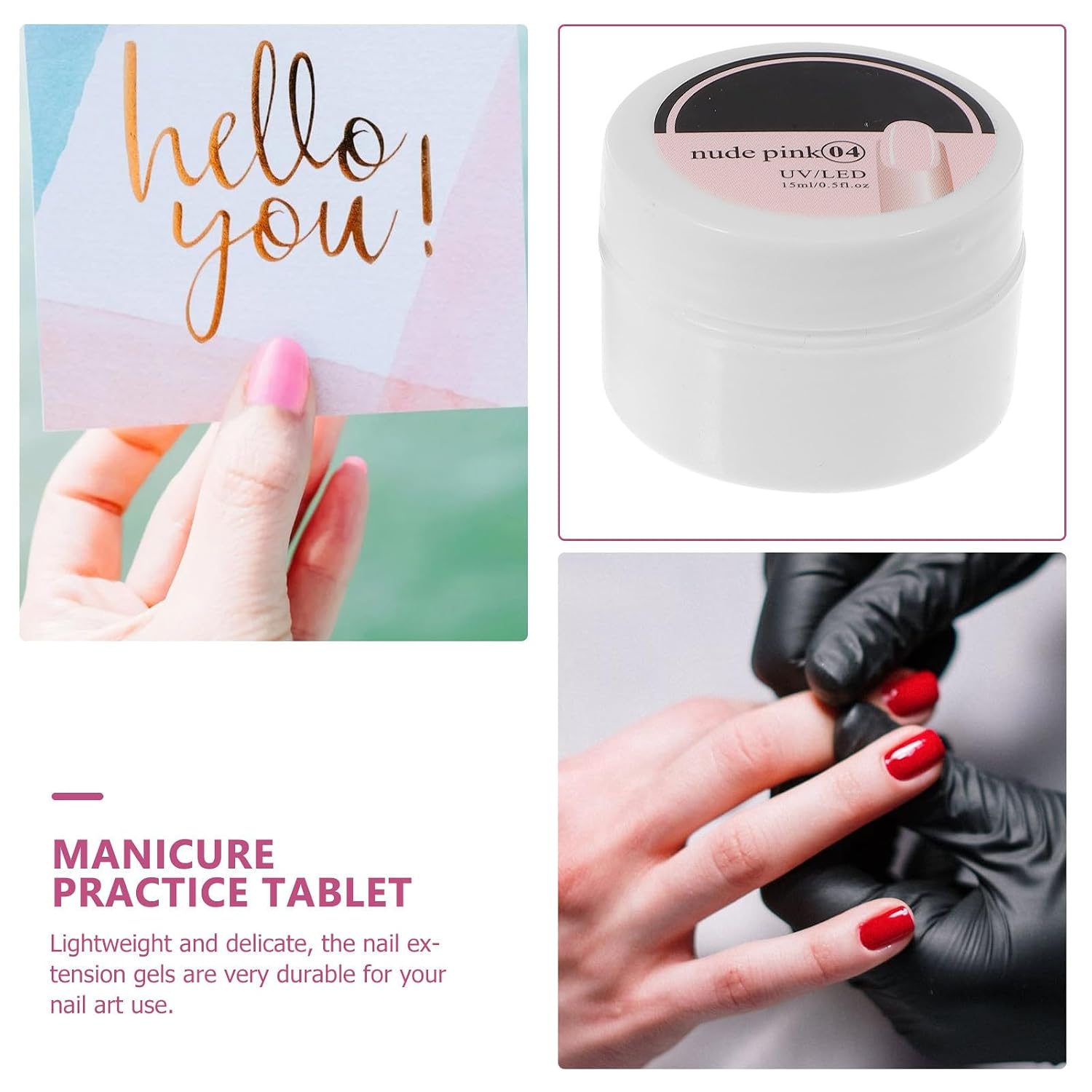 Professional Lightweight Nail Gels 15ml 4 Boxes Nail Extension Glue for Manicure and DIY Art Supply