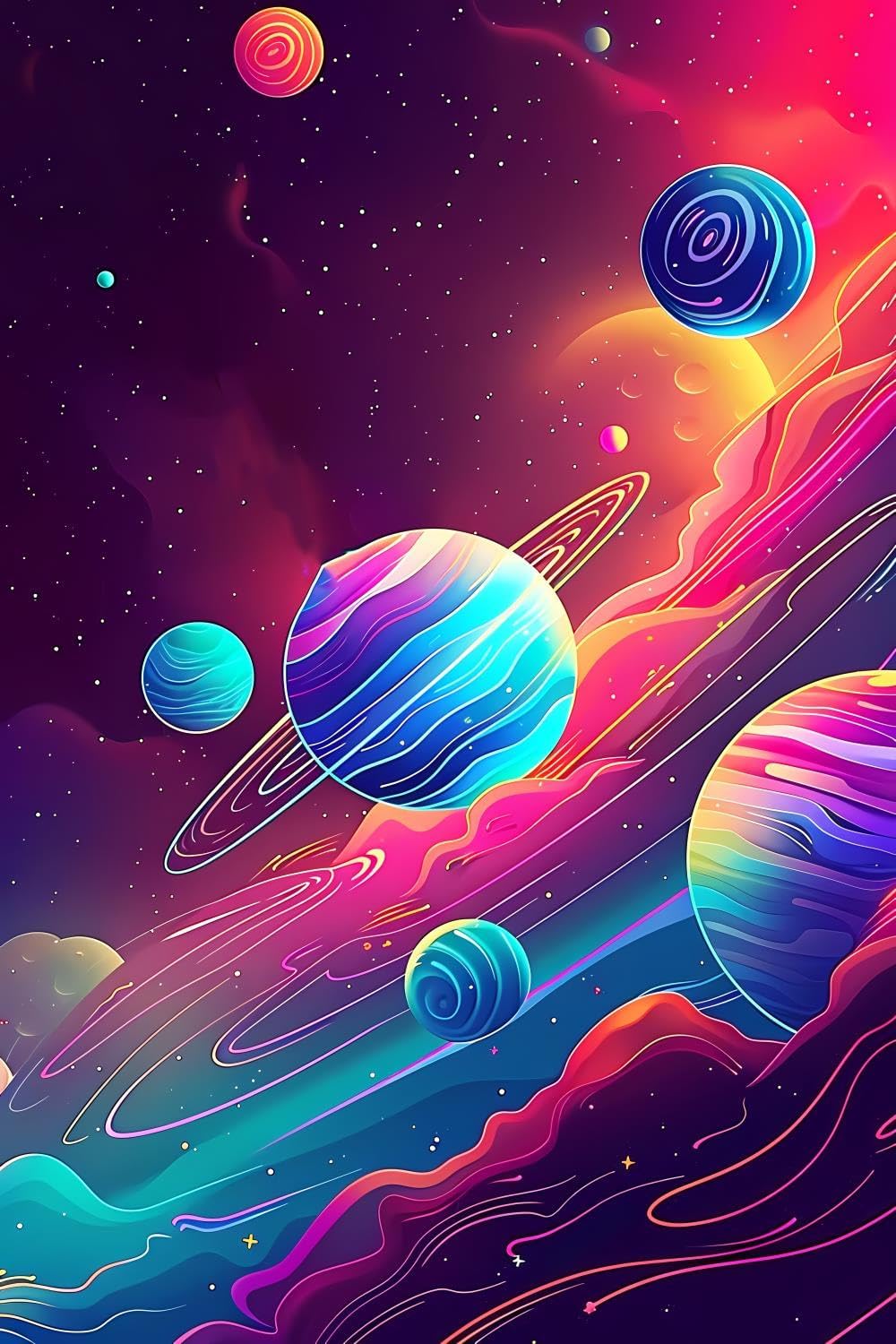 GUAIEUW DIY Planets Diamond Painting, The Colorful Planets Paint by Numbers for Beginners, Full Round Diamond Art Kits for Room Decor & Living Room Decor (20x30 inch)