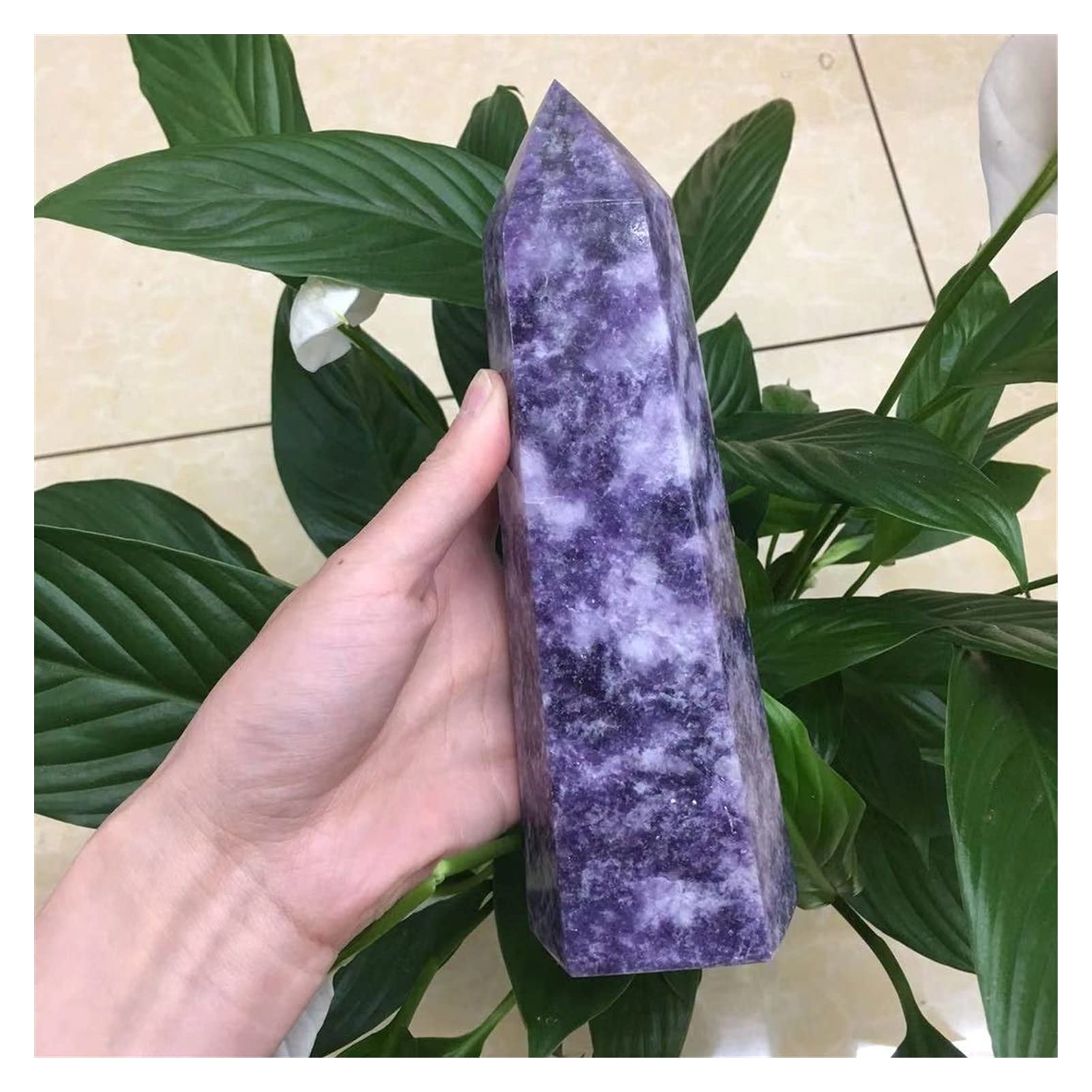 Naturalny Fioletowy Kolor Fioletowy Mika Kryształ Kwarcowy Kamień Obelisk Wskazujący Pokój Dekoracja Domu Kolekcje (Size : 1000-1200g)