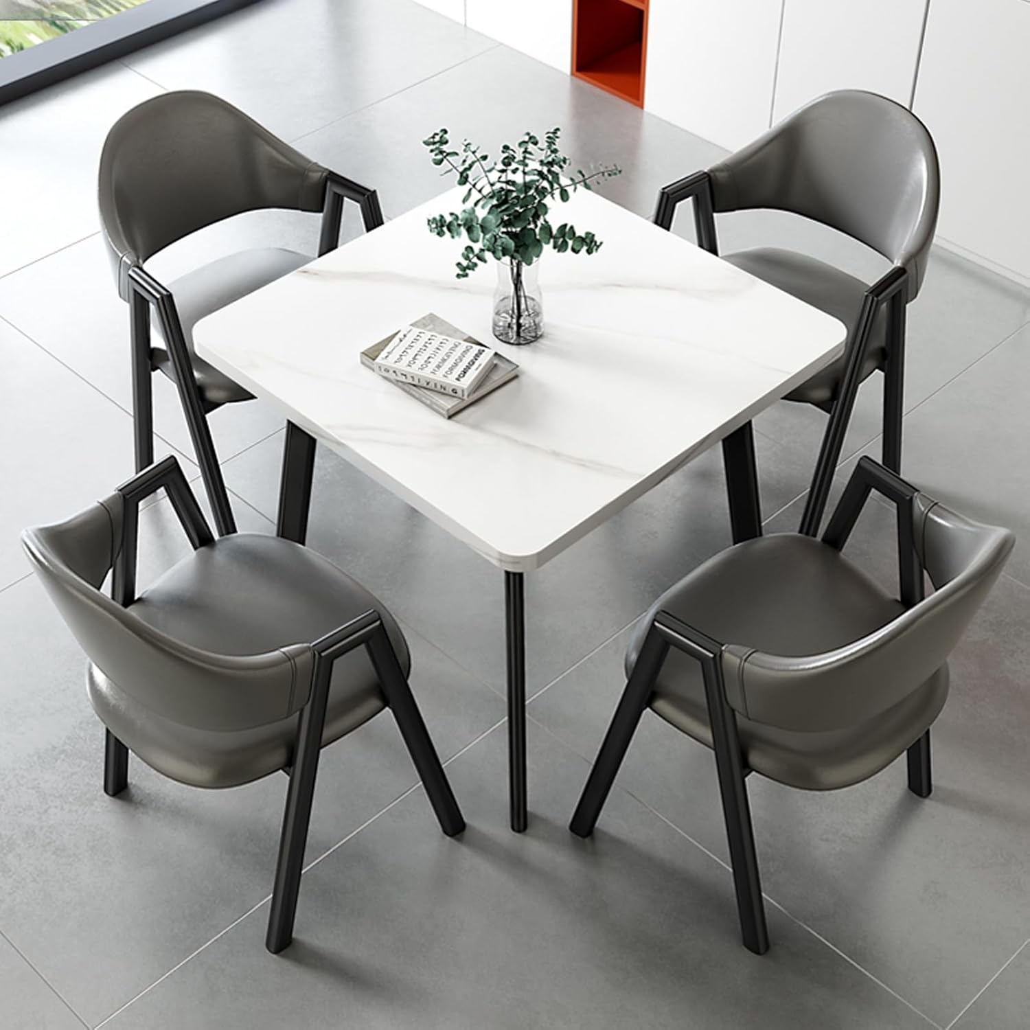 Office Reception Room Club Table, Conference Table with Chairs Set, Negotiation Table and Chair Set, Space-Saving Conference Table, for Office Dining Room Living Room(Light Gray A)