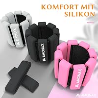 Amonax Boka- és Csuklósúly Szett - 2x1kg Szürke Edzőnehezék Pilateshez, Jógához, Futáshoz - Állítható Súlyzó Férfiaknak és Nőknek 2
