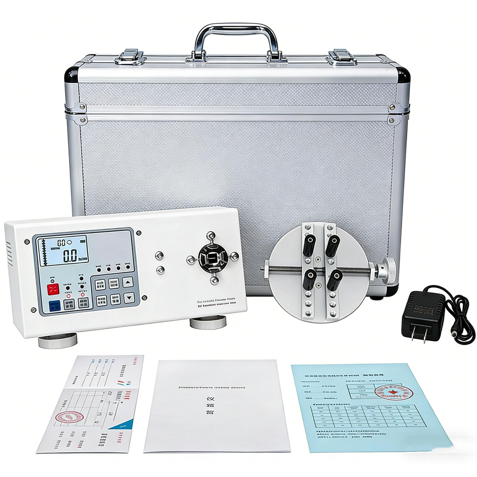 Misuratore di coppia digitale, misuratore di torsione portatile con display LCD, piastra di prova inclusa, misura coppia da 10 a 160 mm diametro di serraggio per varie forme