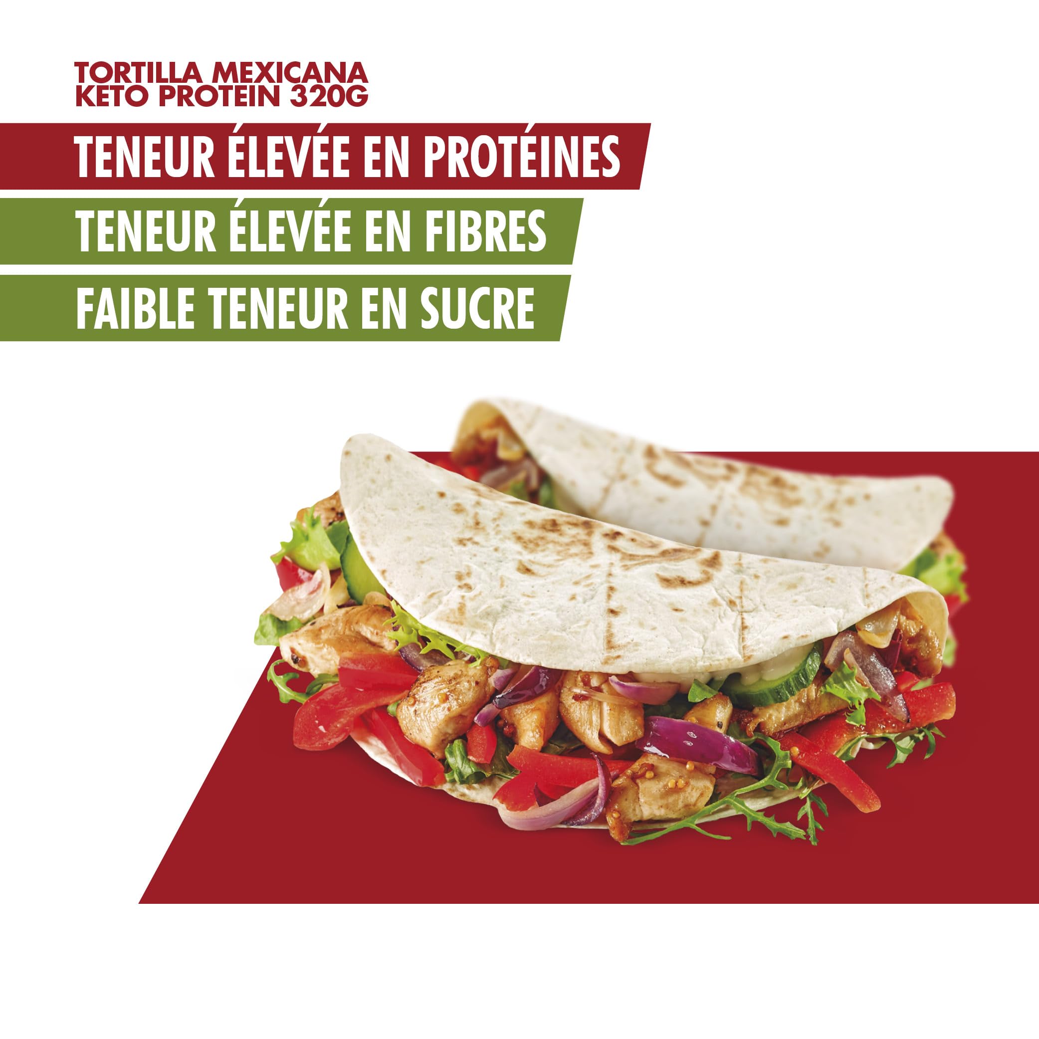 BestDiet Keto Protein Tortillas de blé -35% glucides, 22% protéines, 3 paquets 8 tortillas mexicaines 320g