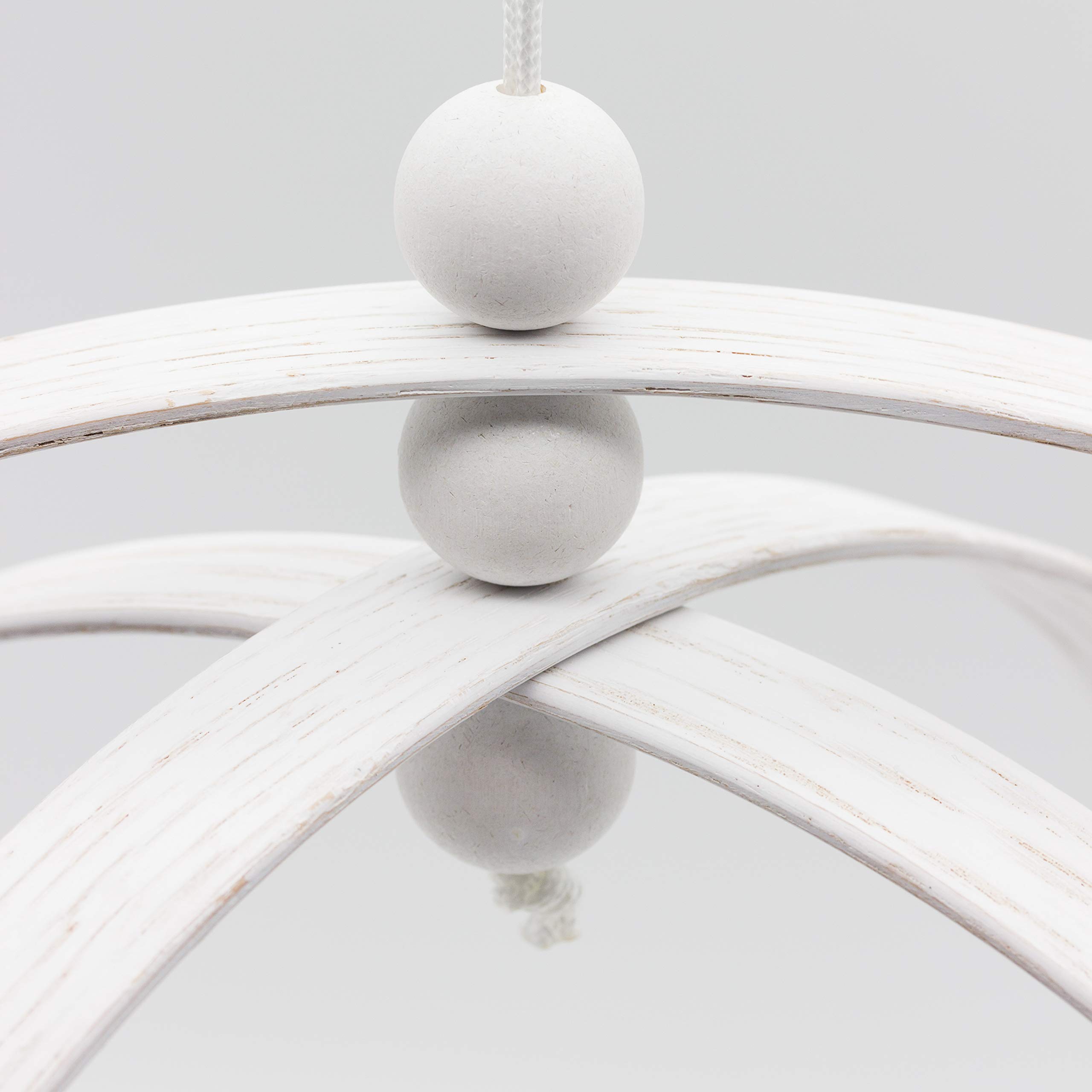 Mobile Bébé Bois Chêne Blanc à Monter - Étoile 6 Bras, Carillon Éolien DIY - Kit Naturel
