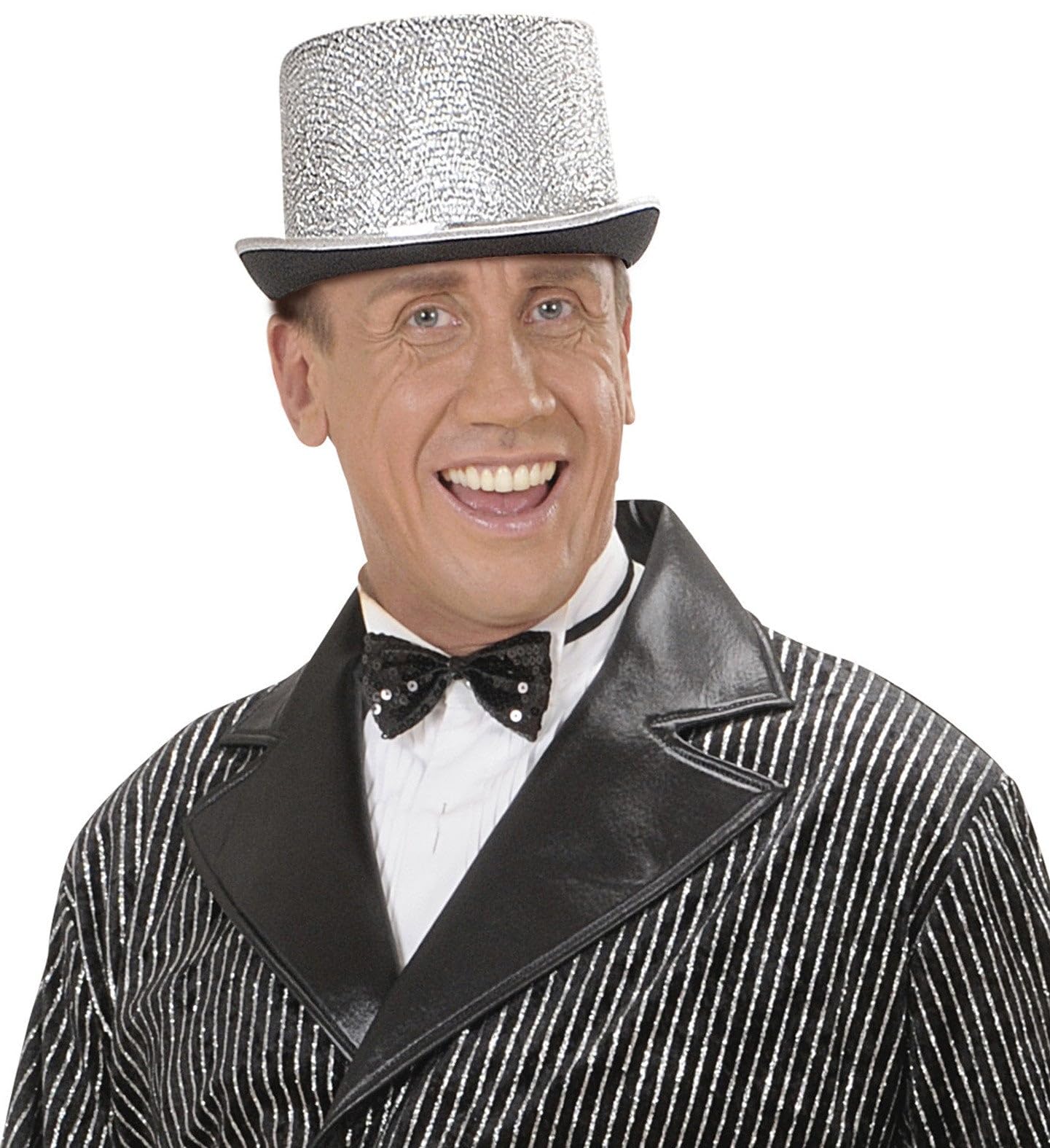 Felt Topper Silver Lame Top Hats Caps & Headwear for Fancy Dress Costumes Accessory - Image 4