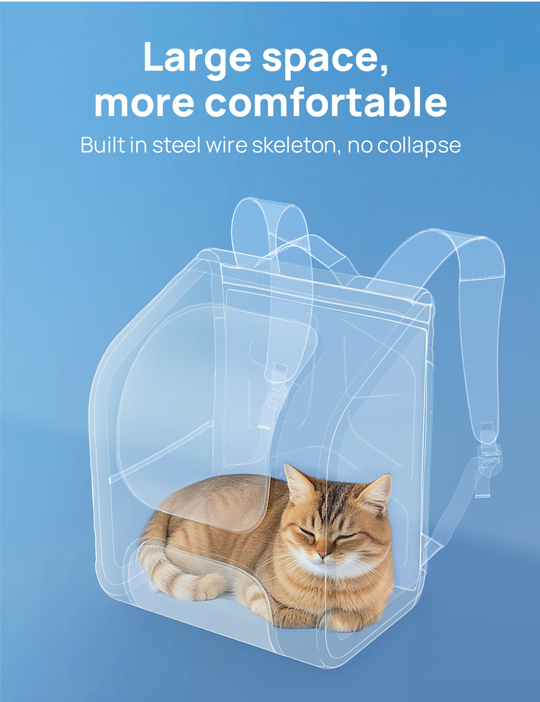 Pecute Zaino Trasportino per Gatti a Bolla - Ampio spazio stabile, parasole traspirante, ideale per viaggiare, fare escursioni, fare visitare cliniche veterinarie con il tuo animale domestico, Grigio